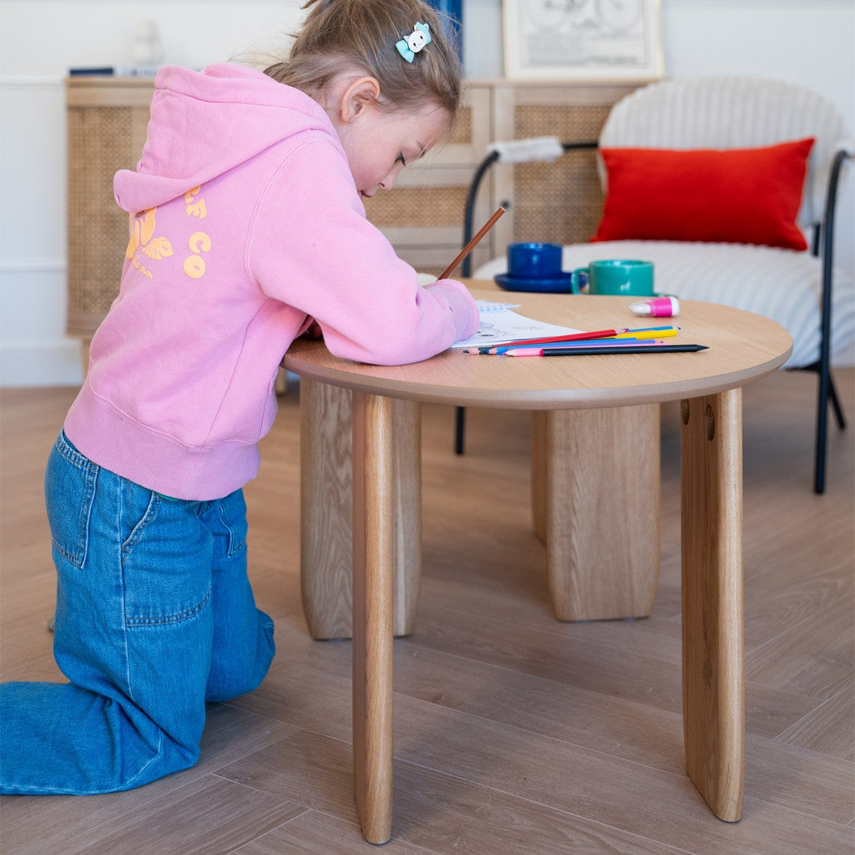 Aria - Table Basse Organique en 100 cm - Bois