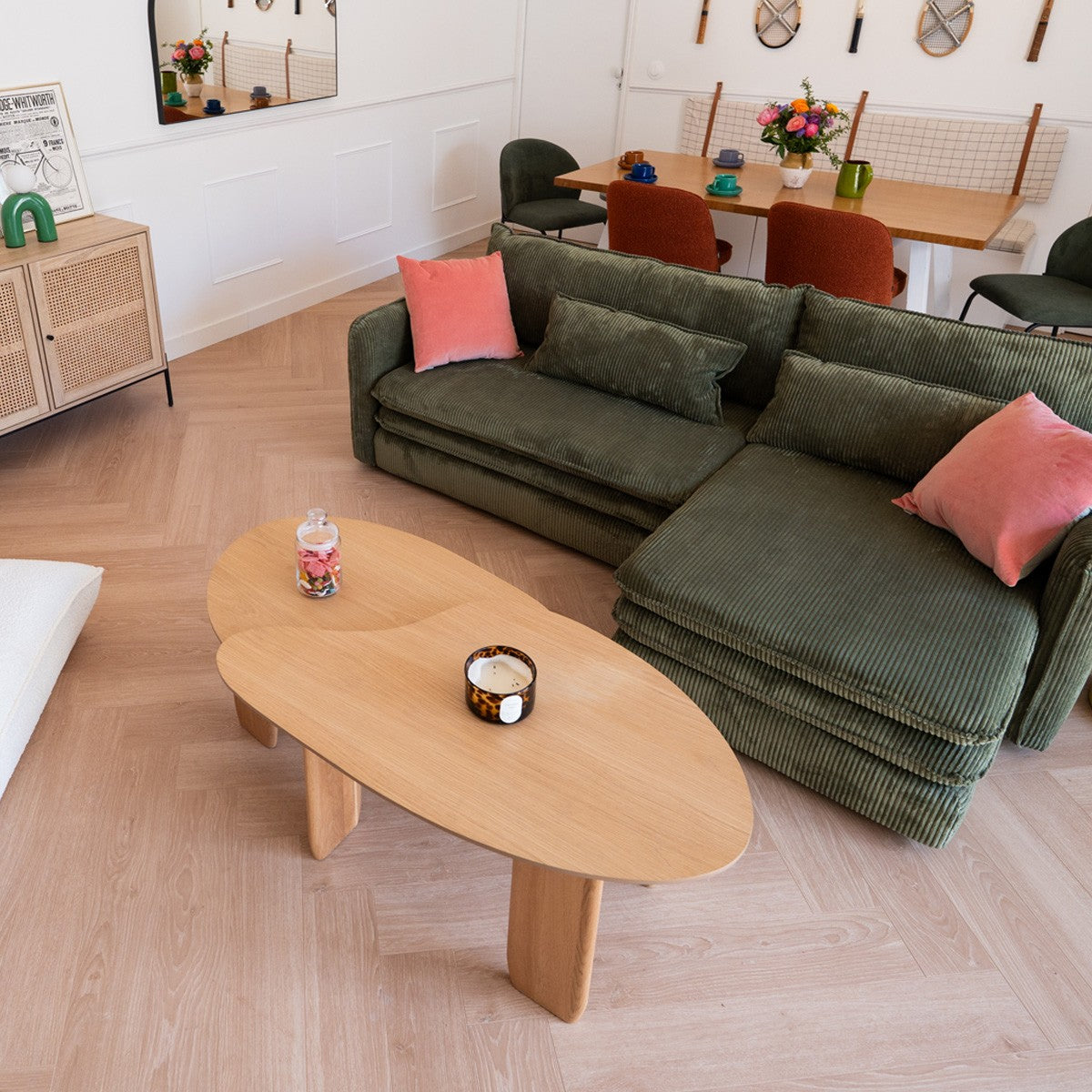 Aria - Table Basse Organique en 100 cm - Bois