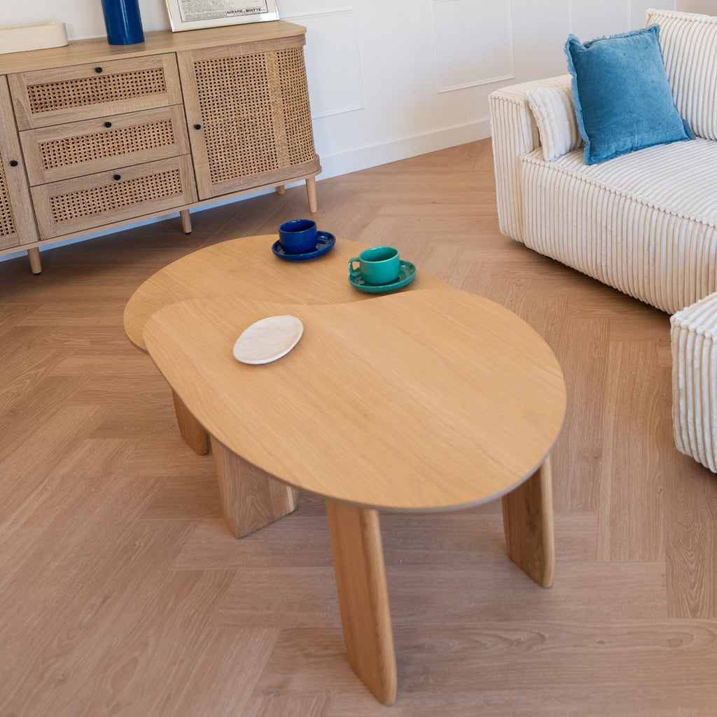 Aria - Table Basse Organique en 100 cm - Bois