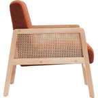 Mani - Fauteuil en Cannage et Tissu Bouclé - Rouille