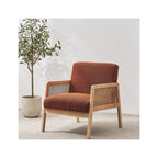 Mani - Fauteuil en Cannage et Tissu Bouclé - Rouille