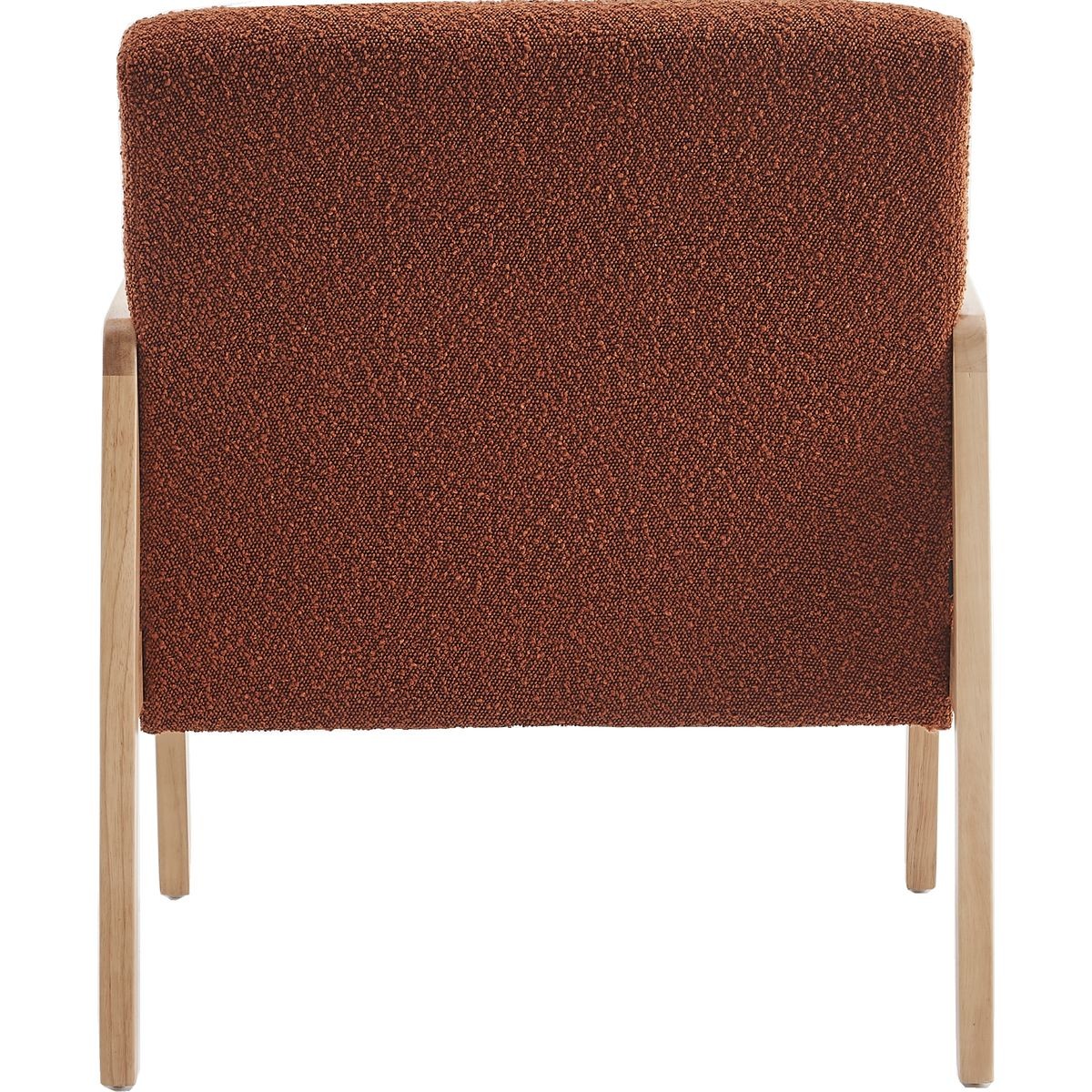 Mani - Fauteuil en Cannage et Tissu Bouclé - Rouille