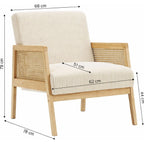 Mani - Fauteuil en Cannage et Velours Côtelé - Beige