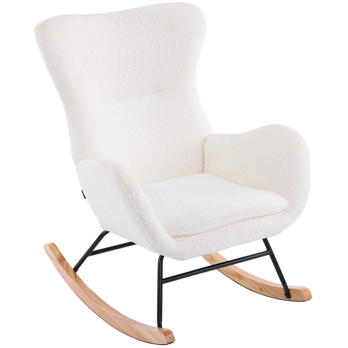 Béa - Rocking-Chair en Tissu Bouclé - Beige