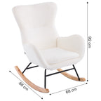Béa - Rocking-Chair en Tissu Bouclé - Beige