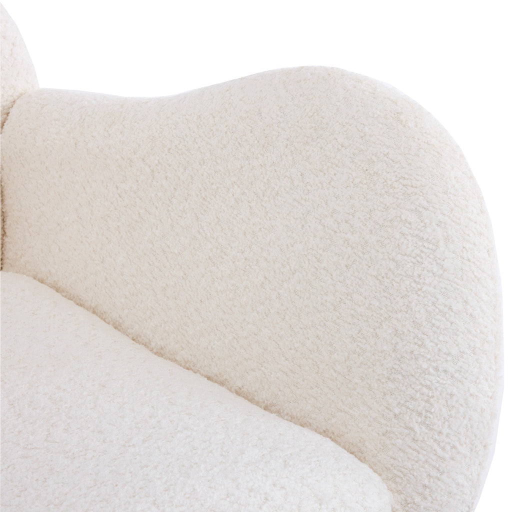 Béa - Rocking-Chair en Tissu Bouclé - Beige