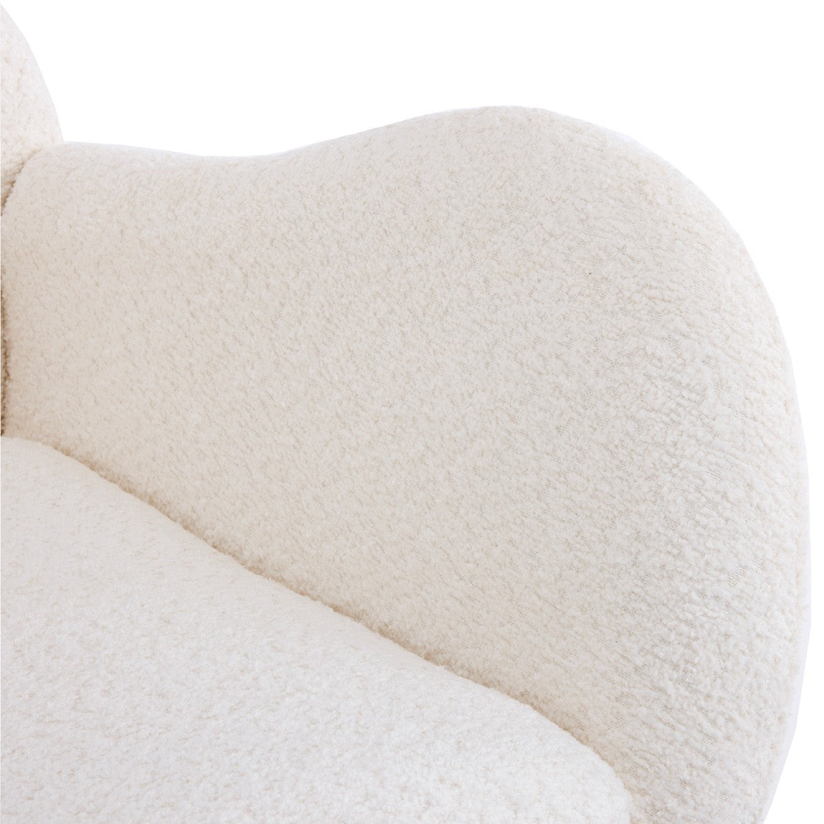 Béa - Rocking-Chair en Tissu Bouclé - Beige