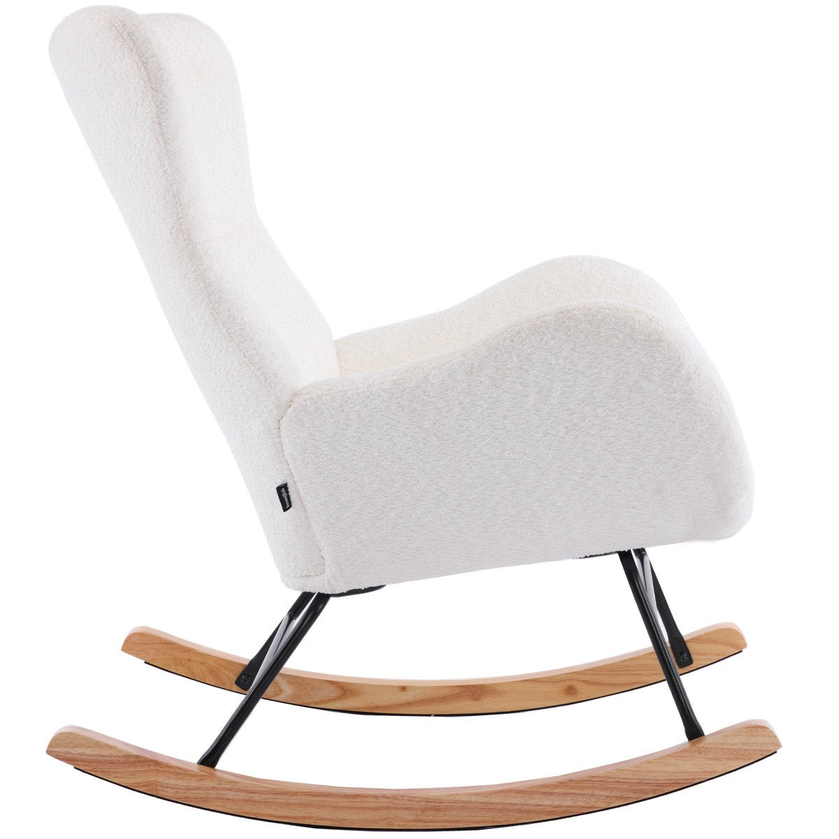 Béa - Rocking-Chair en Tissu Bouclé - Beige