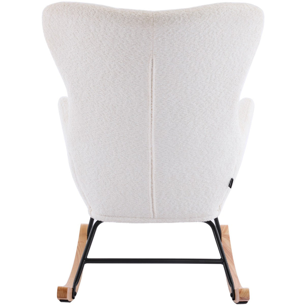 Béa - Rocking-Chair en Tissu Bouclé - Beige