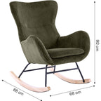Béa - Rocking-Chair en Velours Côtelé - Vert Kaki