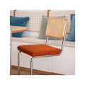 Muse - Lot de 2 Chaises en Cannage, Tissu Bouclé et Métal Chromé - Rouille