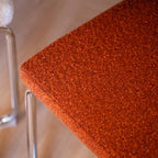Muse - Lot de 2 Chaises en Cannage, Tissu Bouclé et Métal Chromé - Rouille