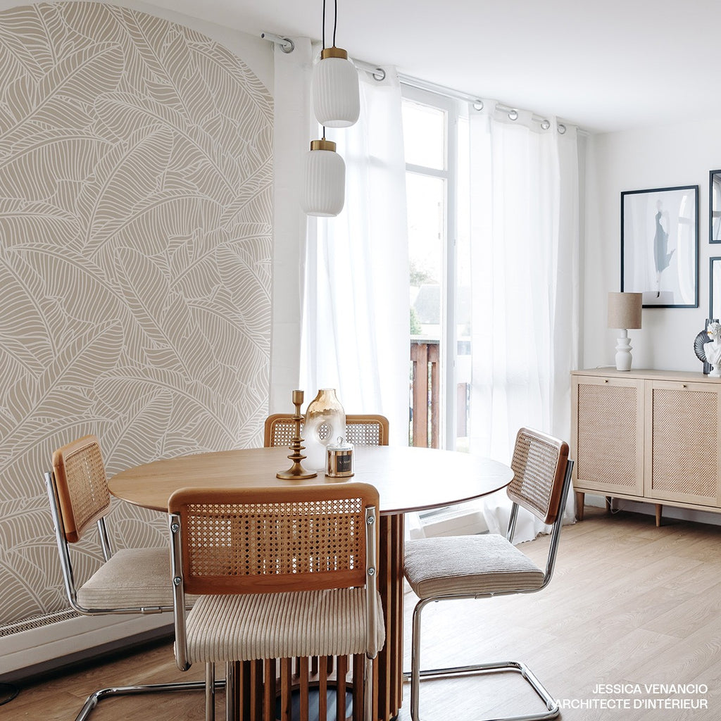 Muse - Lot de 2 Chaises en Cannage Velours Côtelé et Métal Chromé - Beige