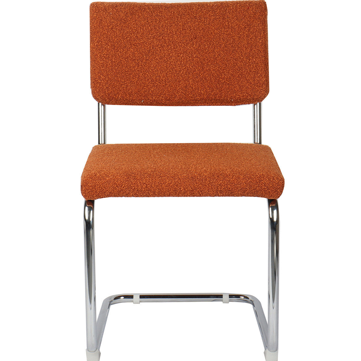 Dulce - Lot de 2 Chaises en Tissu Bouclé et Métal Chromé - Rouille