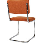 Dulce - Lot de 2 Chaises en Tissu Bouclé et Métal Chromé - Rouille