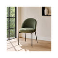 Cloé - Lot de 2 Chaises en Tissu Bouclé - Vert Kaki