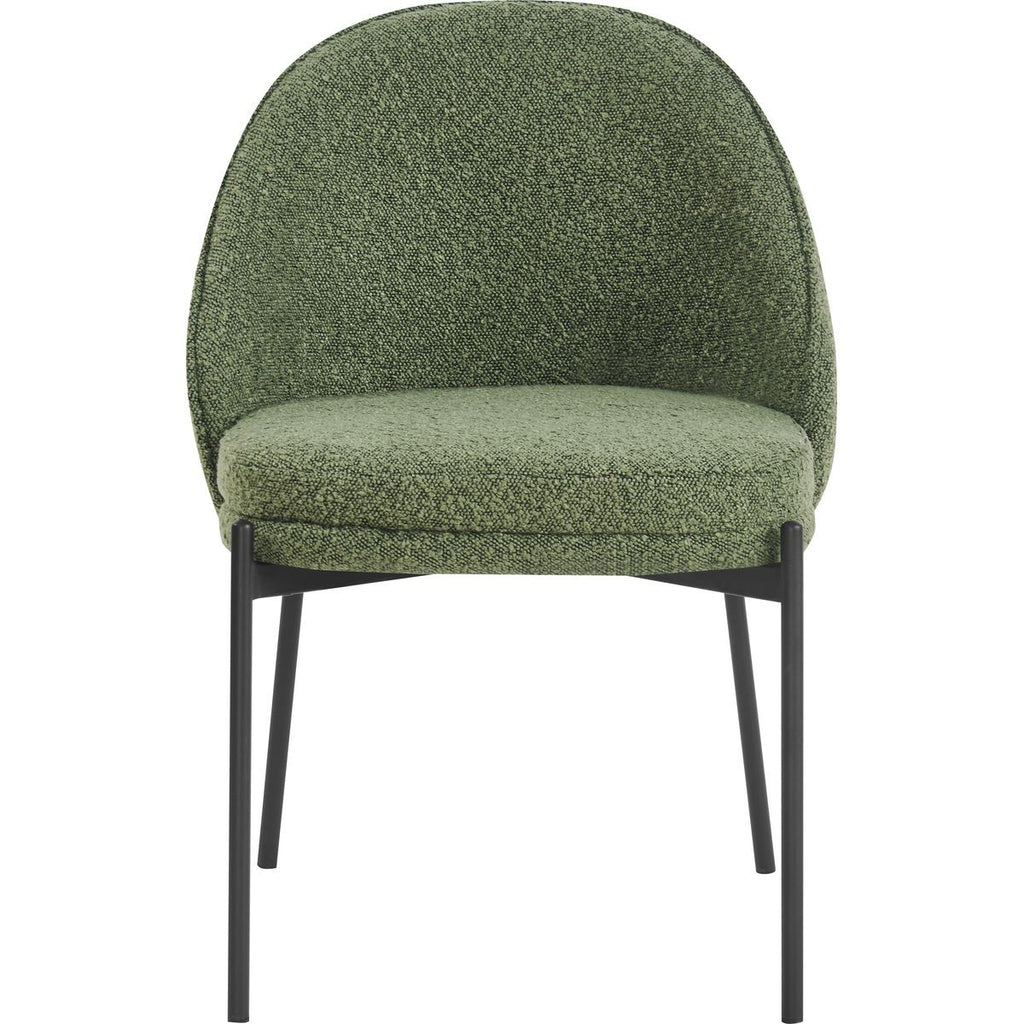 Cloé - Lot de 2 Chaises en Tissu Bouclé - Vert Kaki