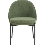 Cloé - Lot de 2 Chaises en Tissu Bouclé - Vert Kaki