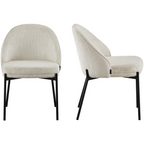 Cloé - Lot De 2 Chaises - Velours Côtelé - Beige