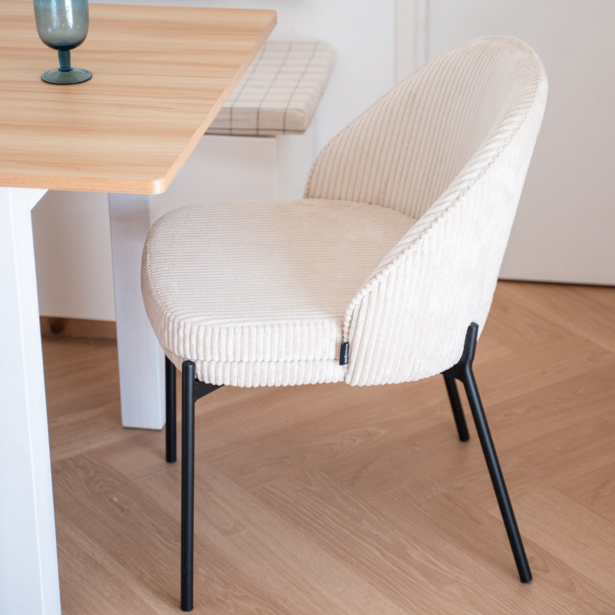 Cloé - Lot De 2 Chaises - Velours Côtelé - Beige