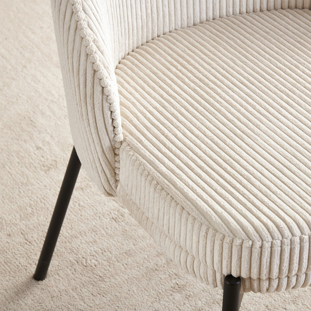 Cloé - Lot De 2 Chaises - Velours Côtelé - Beige