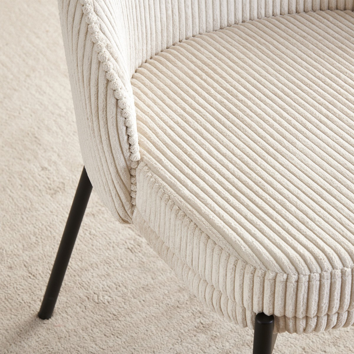 Cloé - Lot De 2 Chaises - Velours Côtelé - Beige