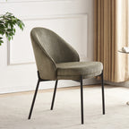 Cloé - Lot de 2 Chaises en Velours Côtelé - Vert Kaki