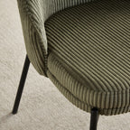 Cloé - Lot de 2 Chaises en Velours Côtelé - Vert Kaki