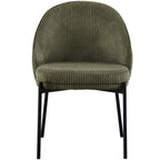 Cloé - Lot de 2 Chaises en Velours Côtelé - Vert Kaki