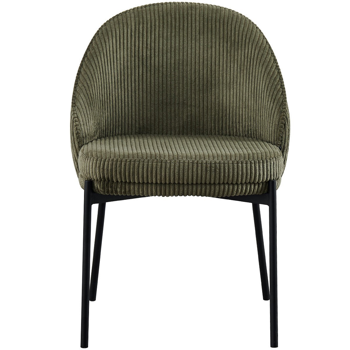 Cloé - Lot de 2 Chaises en Velours Côtelé - Vert Kaki