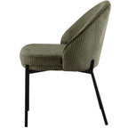 Cloé - Lot de 2 Chaises en Velours Côtelé - Vert Kaki