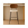 Dany - Lot de 2 Tabourets de Bar en Velours Côtelé - Beige