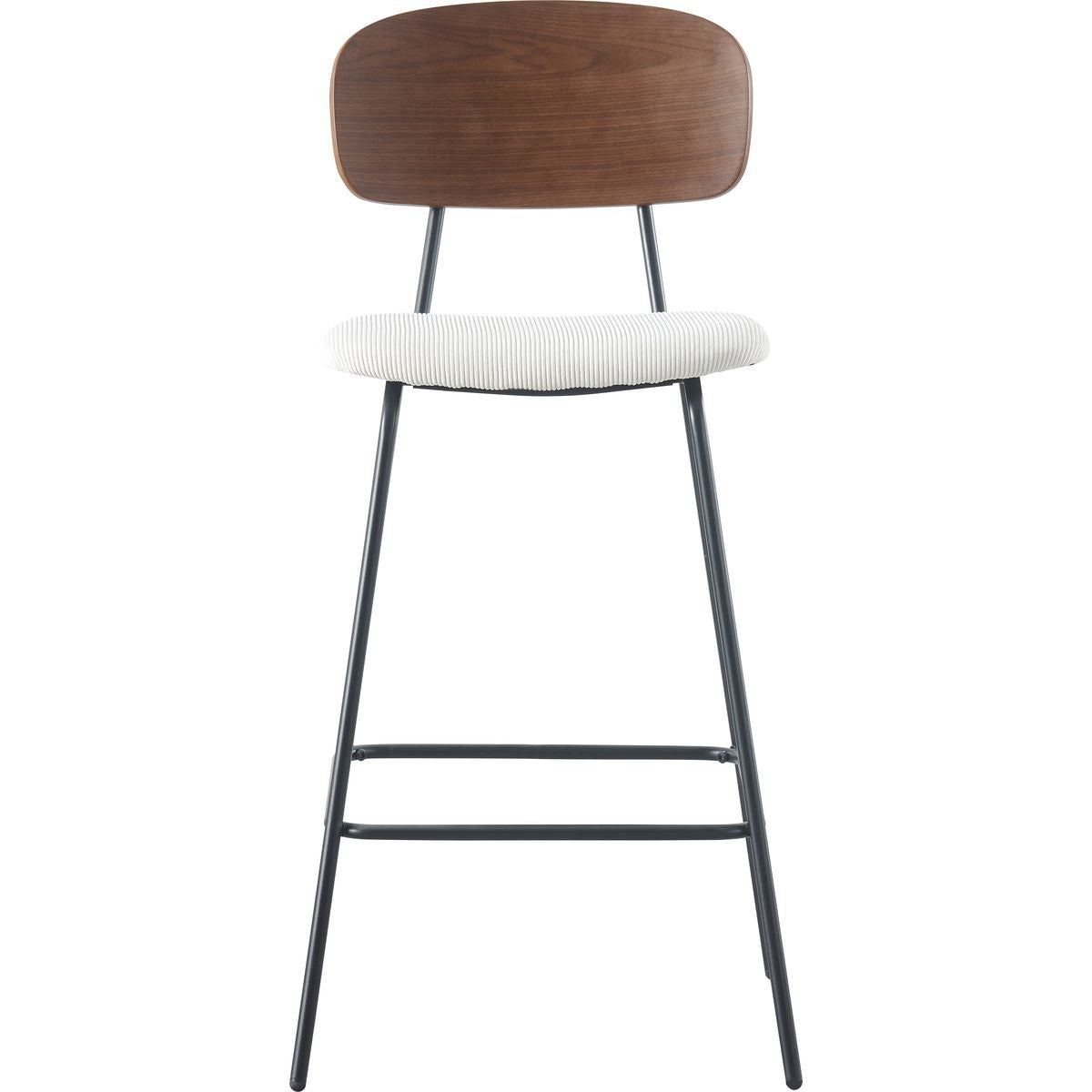 Dany - Lot de 2 Tabourets de Bar en Velours Côtelé - Beige