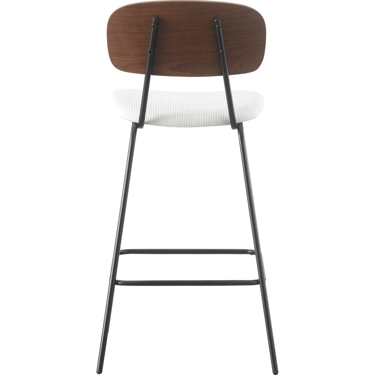 Dany - Lot de 2 Tabourets de Bar en Velours Côtelé - Beige