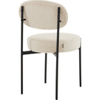 Evora - Lot de 2 Chaises en Velours Côtelé, Piètement Métal Noir - Beige