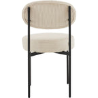 Evora - Lot de 2 Chaises en Velours Côtelé, Piètement Métal Noir - Beige