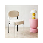 Evora - Lot de 2 Chaises en Velours Côtelé, Piètement Métal Noir - Beige