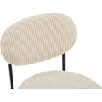 Evora - Lot de 2 Chaises en Velours Côtelé, Piètement Métal Noir - Beige