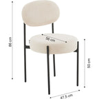 Evora - Lot de 2 Chaises en Velours Côtelé, Piètement Métal Noir - Beige