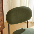 Evora - Lot de 2 Chaises en Velours Côtelé Vert, Piètement Métal Noir - Vert Kaki