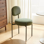 Evora - Lot de 2 Chaises en Velours Côtelé Vert, Piètement Métal Noir - Vert Kaki