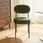 Evora - Lot de 2 Chaises en Velours Côtelé Vert, Piètement Métal Noir - Vert Kaki