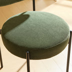 Evora - Lot de 2 Chaises en Velours Côtelé Vert, Piètement Métal Noir - Vert Kaki