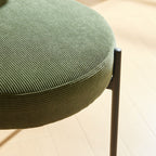 Evora - Lot de 2 Chaises en Velours Côtelé Vert, Piètement Métal Noir - Vert Kaki