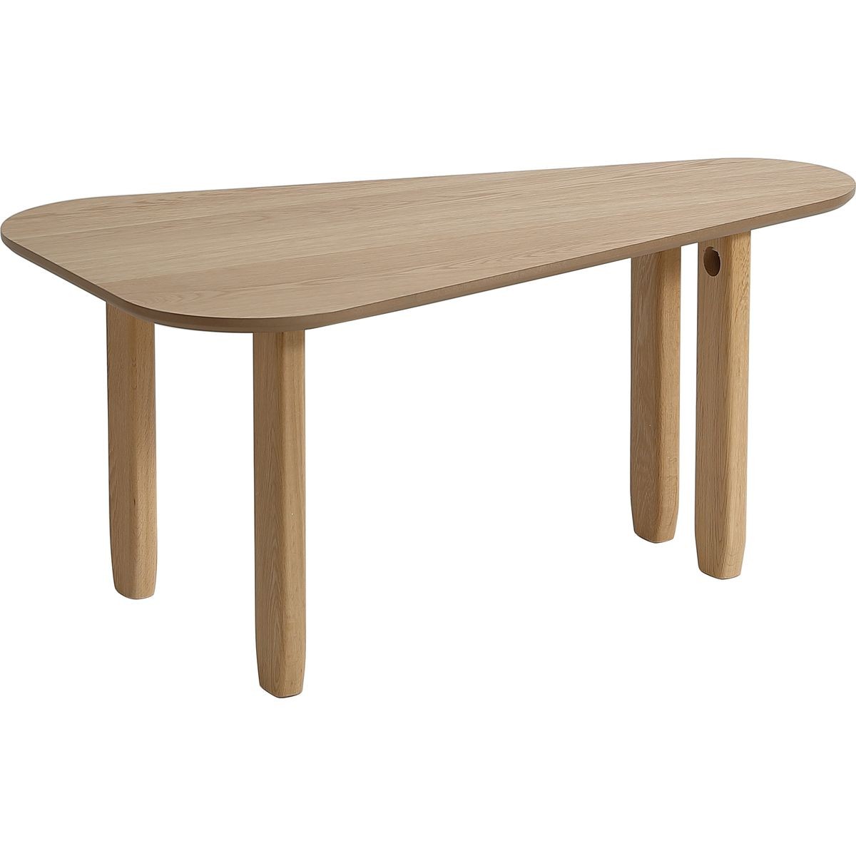Galia - Table Basse Organique en Placage Chêne 100 cm - Bois