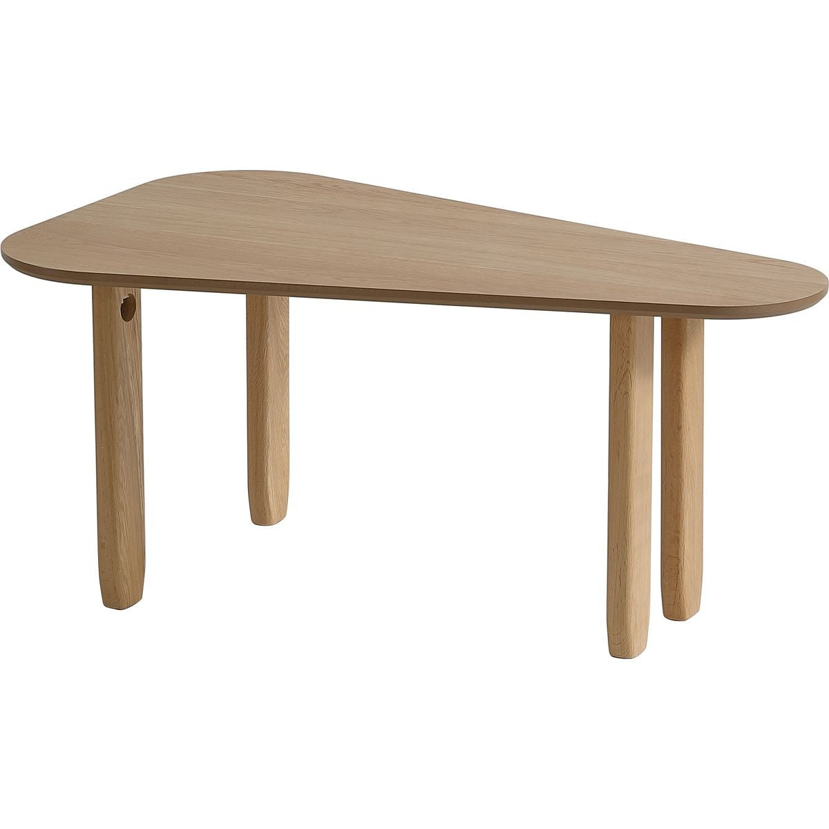 Galia - Table Basse Organique en Placage Chêne 100 cm - Bois