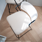 Jones - Lot de 2 Tabourets de Bar en Velours Côtelé - Beige