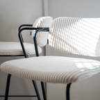 Jones - Lot de 2 Tabourets de Bar en Velours Côtelé - Beige