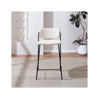 Jones - Lot de 2 Tabourets de Bar en Velours Côtelé - Beige