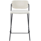 Jones - Lot de 2 Tabourets de Bar en Velours Côtelé - Beige